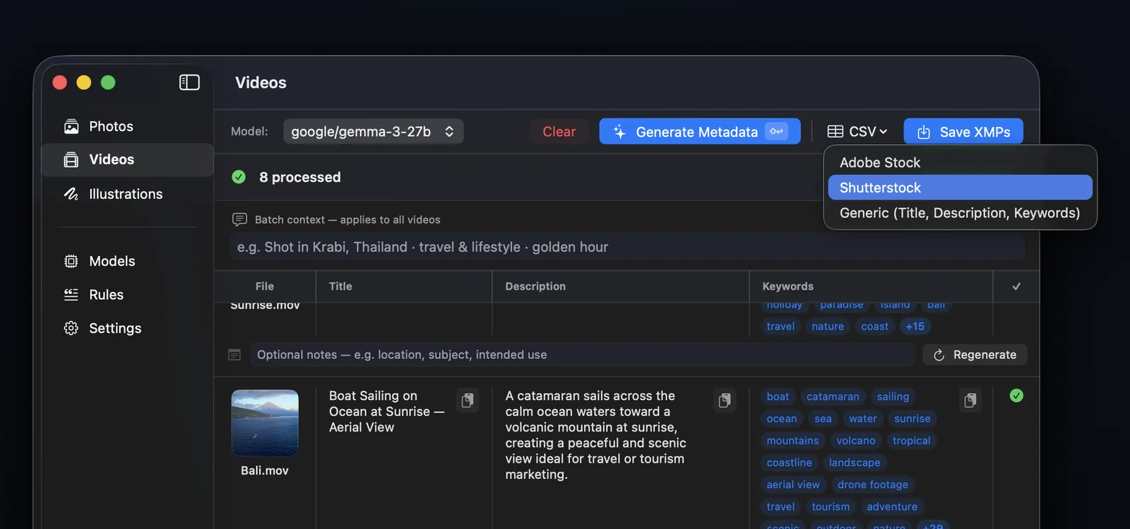 StockMeta AI — Upload-ready export